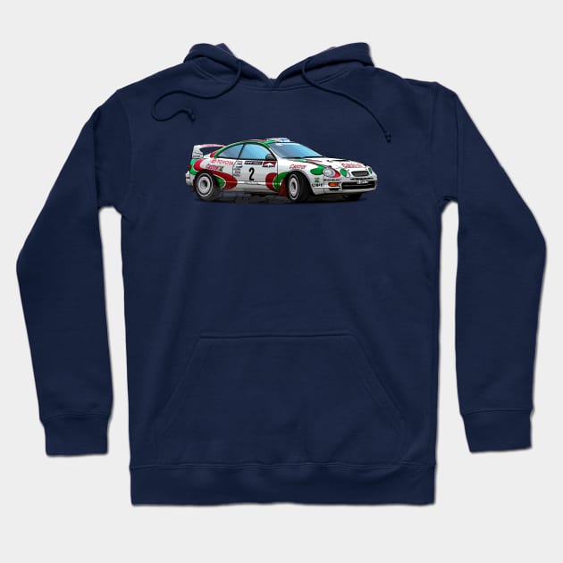 Toyota Celica GT-Four ST205 Hoodie by Mario Ramos Rally Art